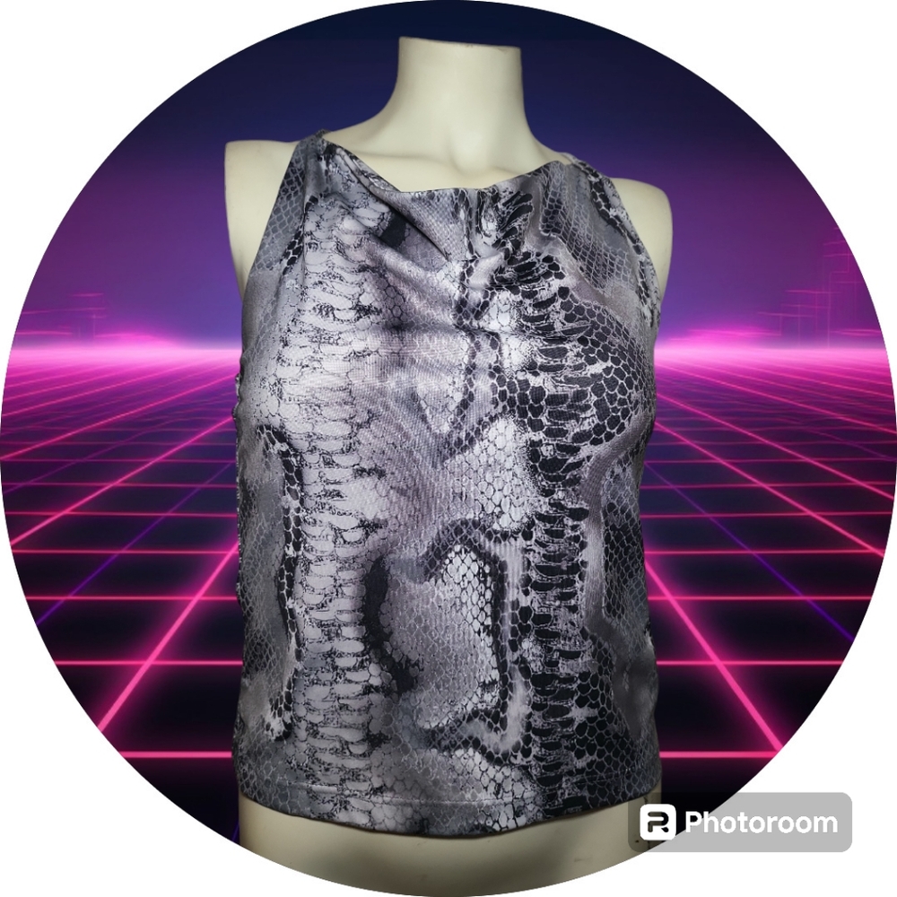 Silver Gate Animal print Gray Sleeveless Top Size M